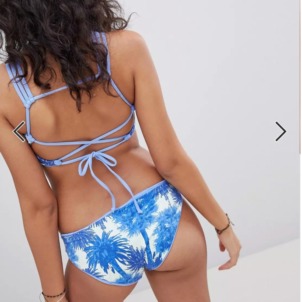 Maaji Reversible Hipster Bikini Bottoms AND Halter Bikini Top With Strappy Back